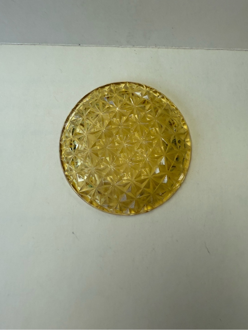 Vintage Amber EAPG Pressed Glass Starburst Butter Pat Trinket Tray Dish. - Picture 5 of 8